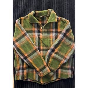 FOX KNAPP 50s Wool Flannel Plaid Jacket L